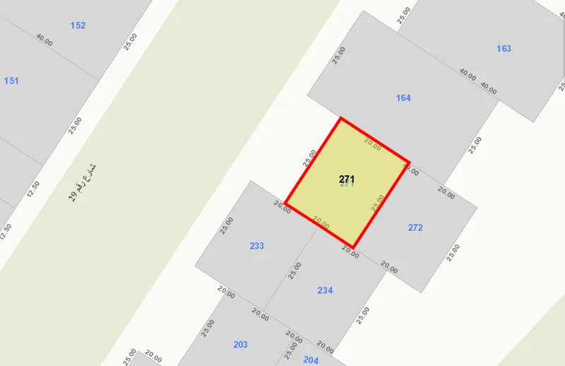 للبيع ارض في الدعية قطعة 2