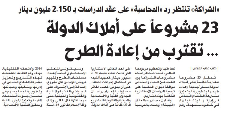 23 مشروعاً على أملاك الدولة... تقترب من إعادة الطرح