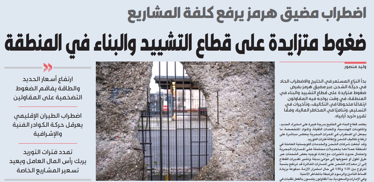 ضغوط متزايدة على قطاع التشييد والبناء في المنطقة   