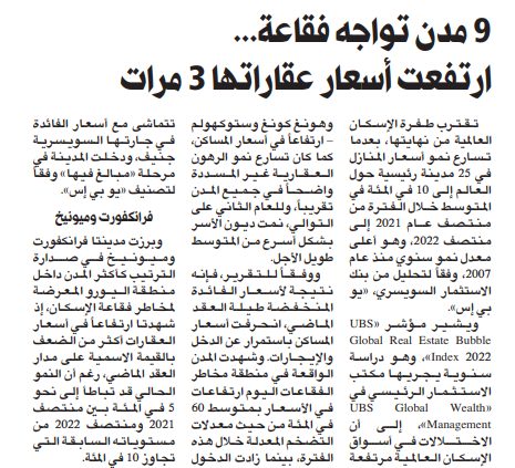 9 مدن تواجه فقاعة...ارتفعت أسعار عقاراتها 3 مرات