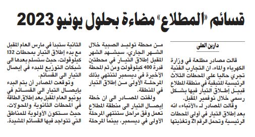 قسائم «المطلاع» مضاءة بحلول يونيو 2023