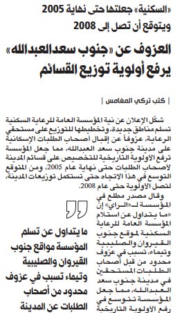 العزوف عن «جنوب سعد العبدالله» يرفع أولوية توزيع القسائم