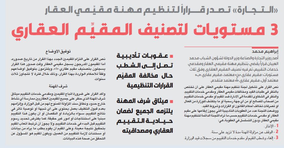 3 مستويات للتقييم العقاري