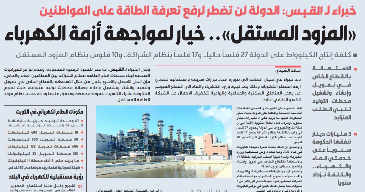 «المزود المستقل».. خيار لمواجهة أزمة الكهرباء