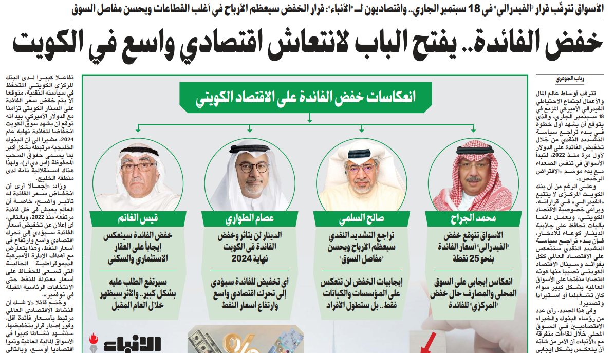 خفض الفائدة.. يفتح الباب لانتعاش اقتصادي واسع في الكويت