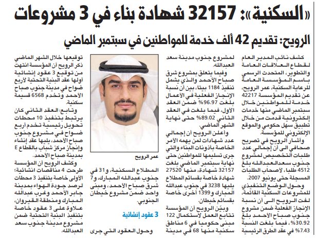 «السكنية»: 32157 شهادة بناء في 3 مشروعات