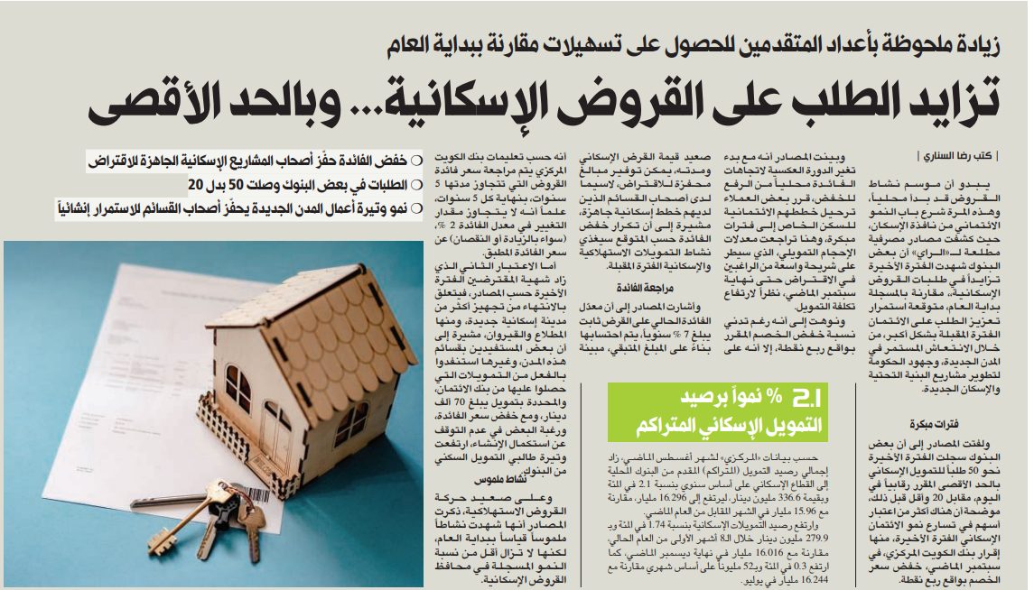 تزايد الطلب على القروض الإسكانية... وبالحد الأقصى
