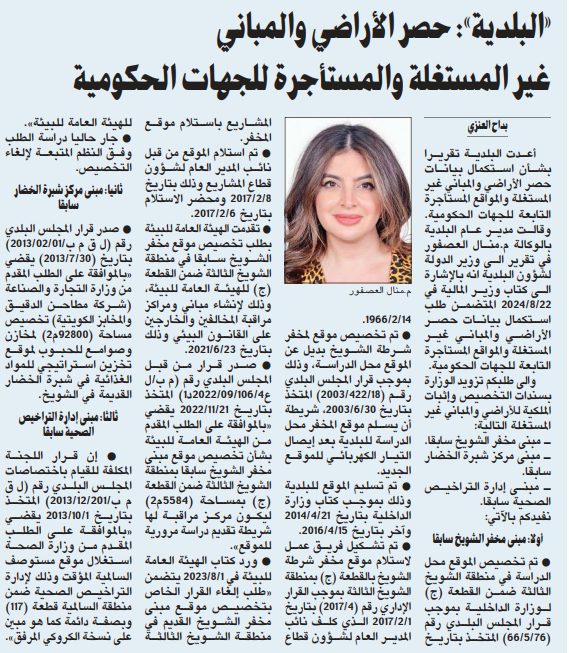 «البلدية»: حصر الأراضي والمباني غير المستغلة والمستأجرة للجهات الحكومية