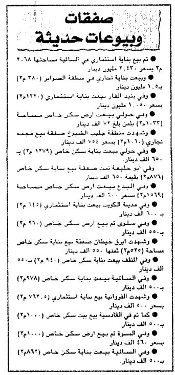 صفقات وبيوعات حديثة
