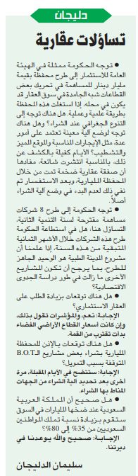 دليجان . تساؤلات عقارية
