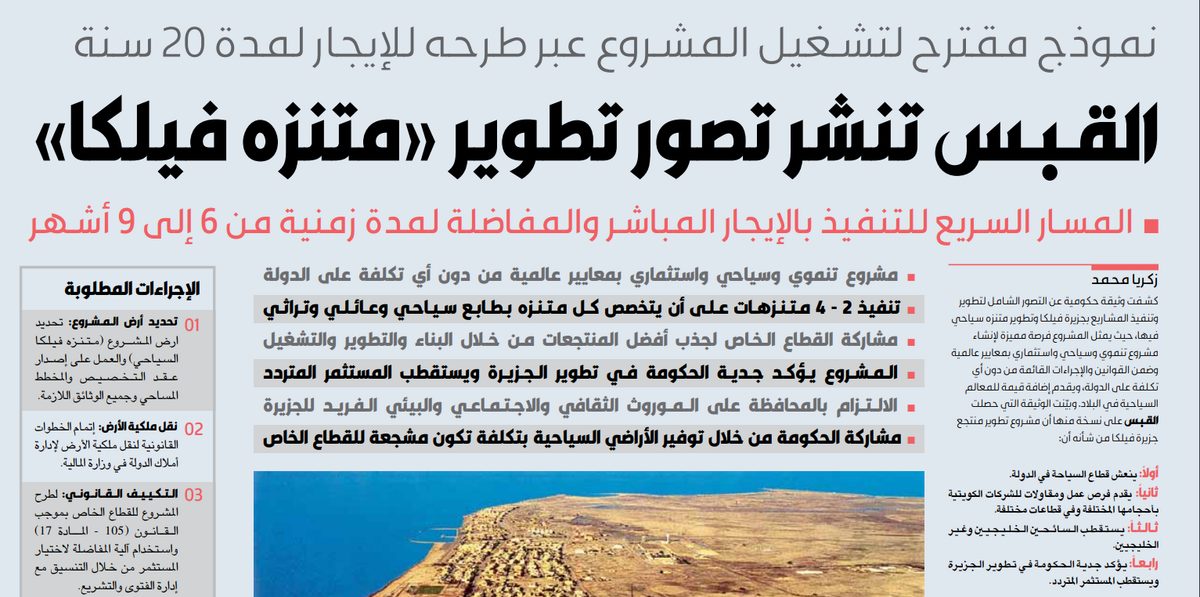 القبس تنشر تصور تطوير «منتزه فيلكا»