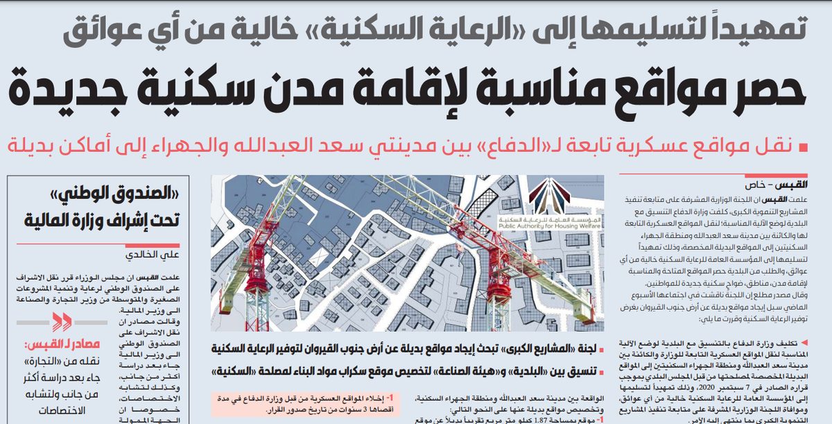 حصر مواقع مناسبة لإقامة مدن سكنية جديدة