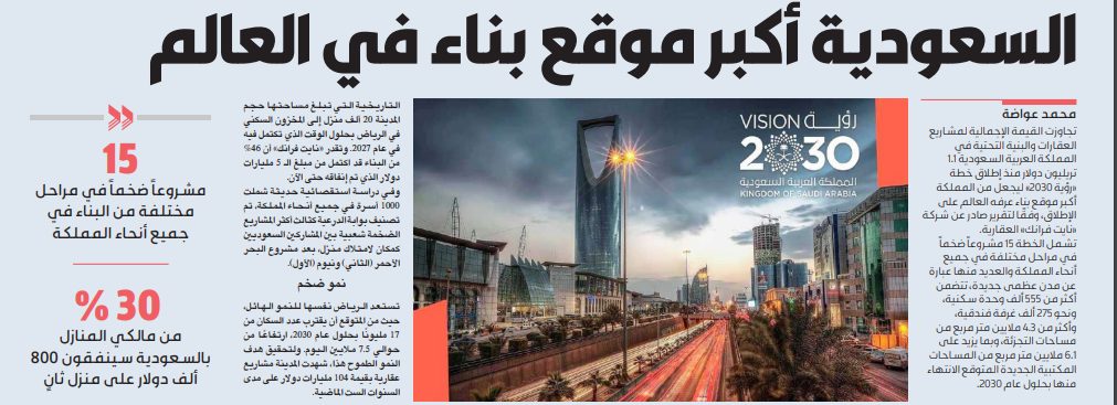 السعودية أكبر موقع بناء في العالم