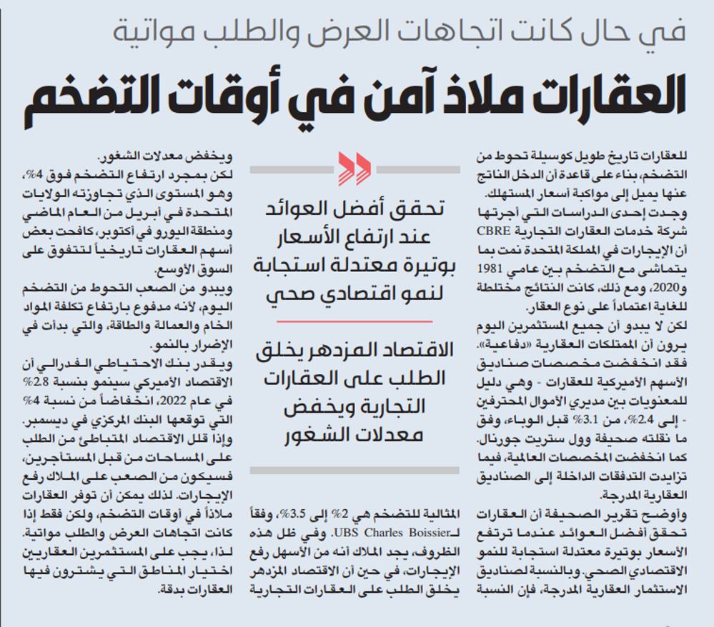 صورة العقارات ملاذ آمن في أوقات التضخم