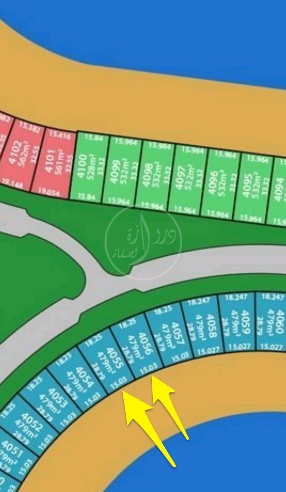 ارضين بجانب بعض للبيع في صباح الاحمد البحرية المرحلة الخامسة - صورة 1