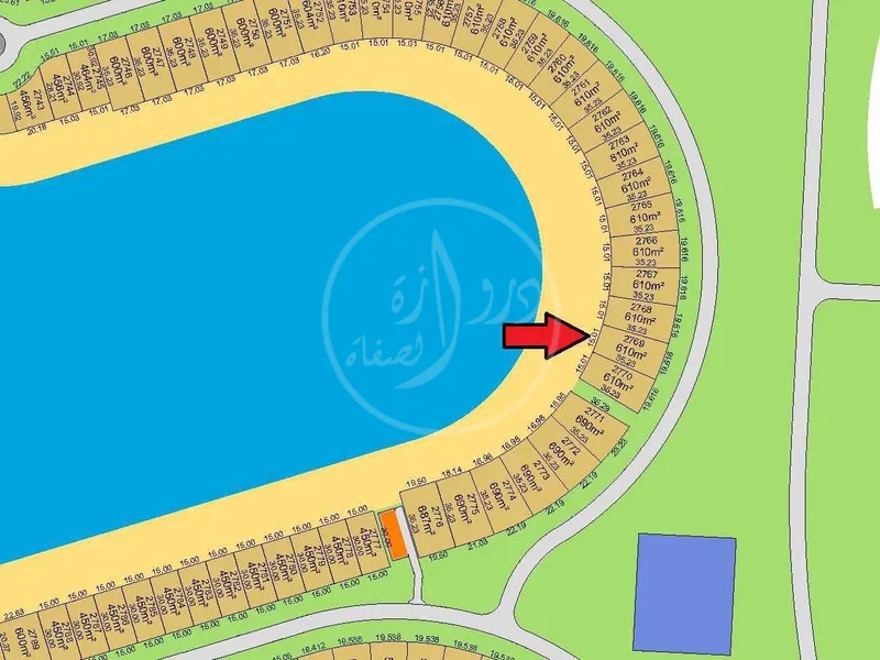 ارض للبيع في صباح الاحمد البحرية ارتداد خلفي صف اول