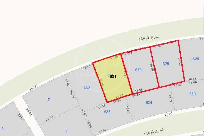 ثلاث اراضي مع ارتداد وشارع رئيسي للبيع في السلام قطعة 1